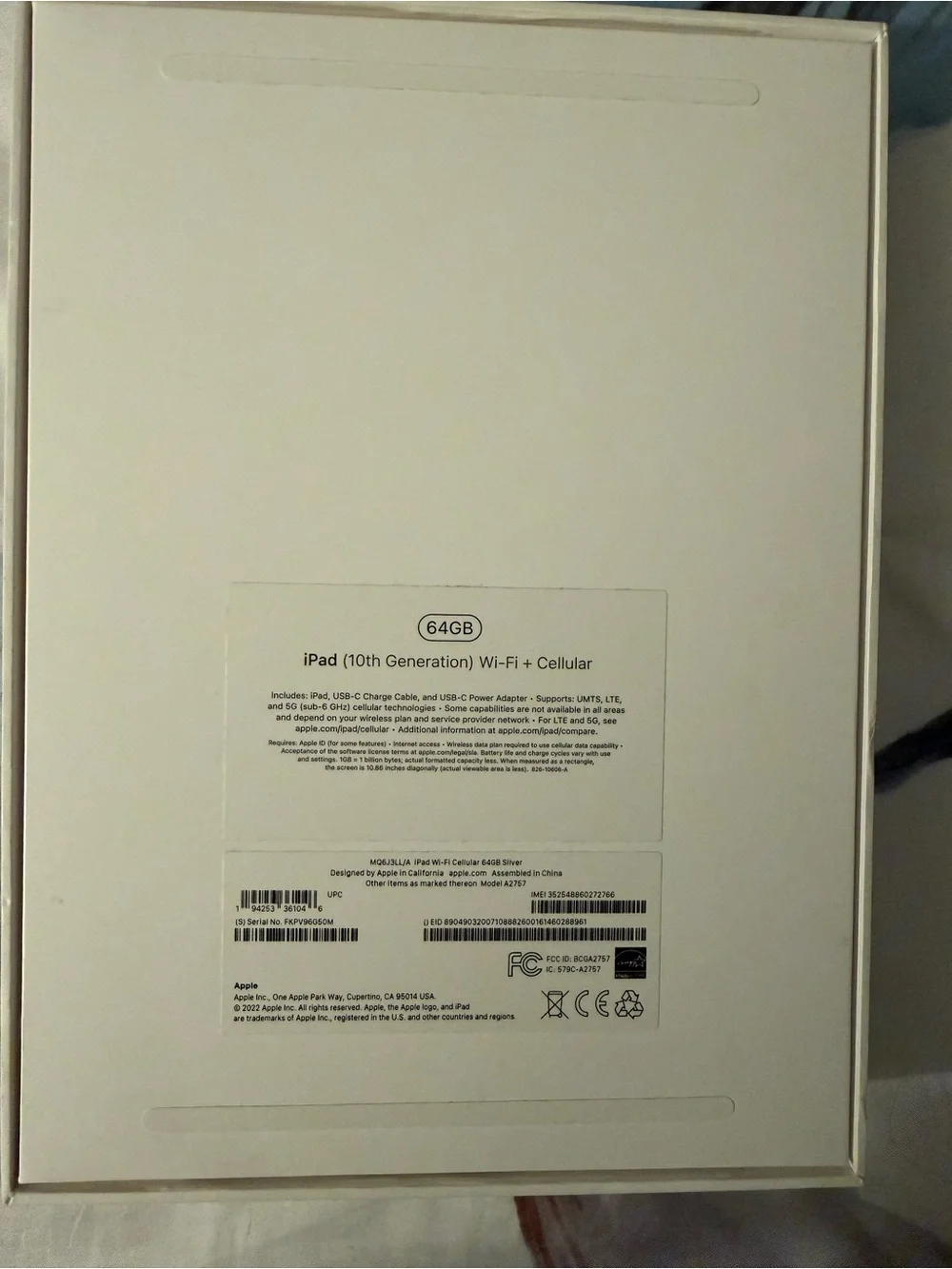 Apple iPad 10GEN 64GB - Silver (Open Box)